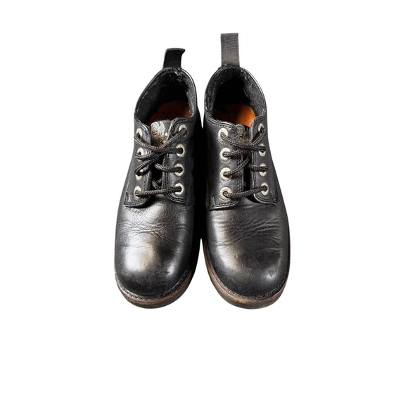 Harley Davidson Black Leather Womens Lace Up Shoes Boots Size 7.5 US Biker - Picture 7 of 8